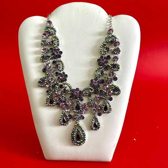 Rhinestone Colourful Necklace - Picture 2 of 6